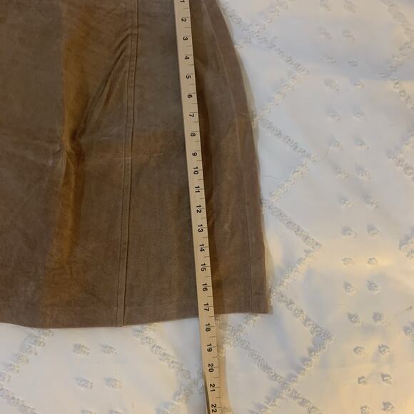 Leather Suede Skirt Ladies Size 12 Kmart NOS Beautiful Brown Sexy Kathy Ireland - Picture 4 of 6